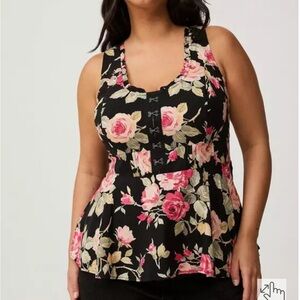 LIKE NEW torrid Babydoll Challis Corset Top
